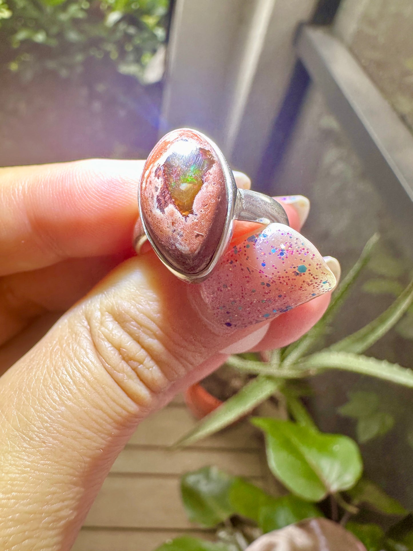 Sterling Silver Fire Opal Ring Size 8.5, Unique Gemstone Jewelry, October Birthstone, Gift for Her, Elegant Fire Opal Ring