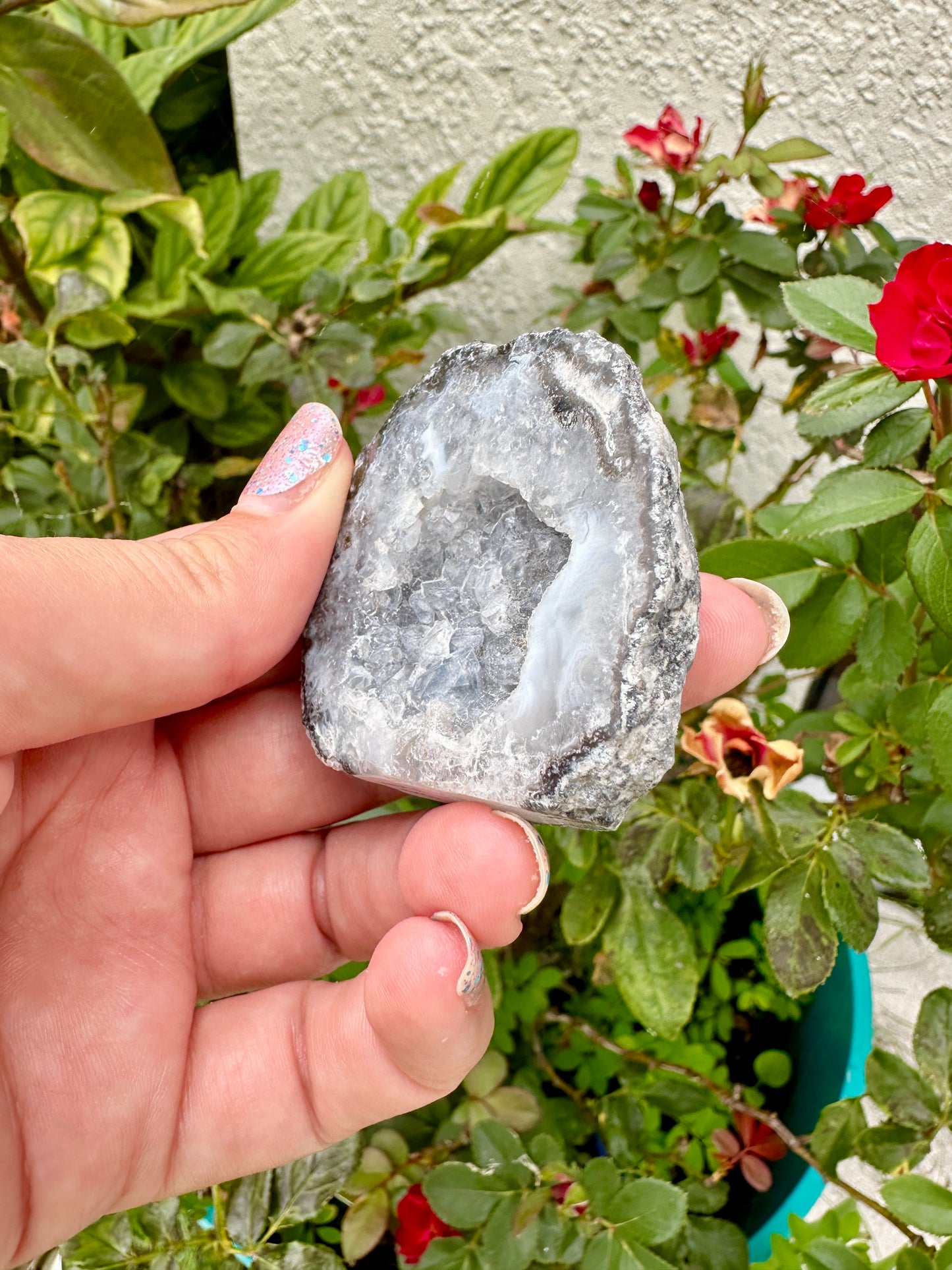 Gorgeous Agate Cut Base Geode - Natural Crystal Geode for Home Decor, Healing, and Meditation