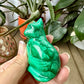 Beautiful Malachite Cat Carving - Natural Healing Crystal Sculpture for Home Decor, Collectors, and Gift Giving