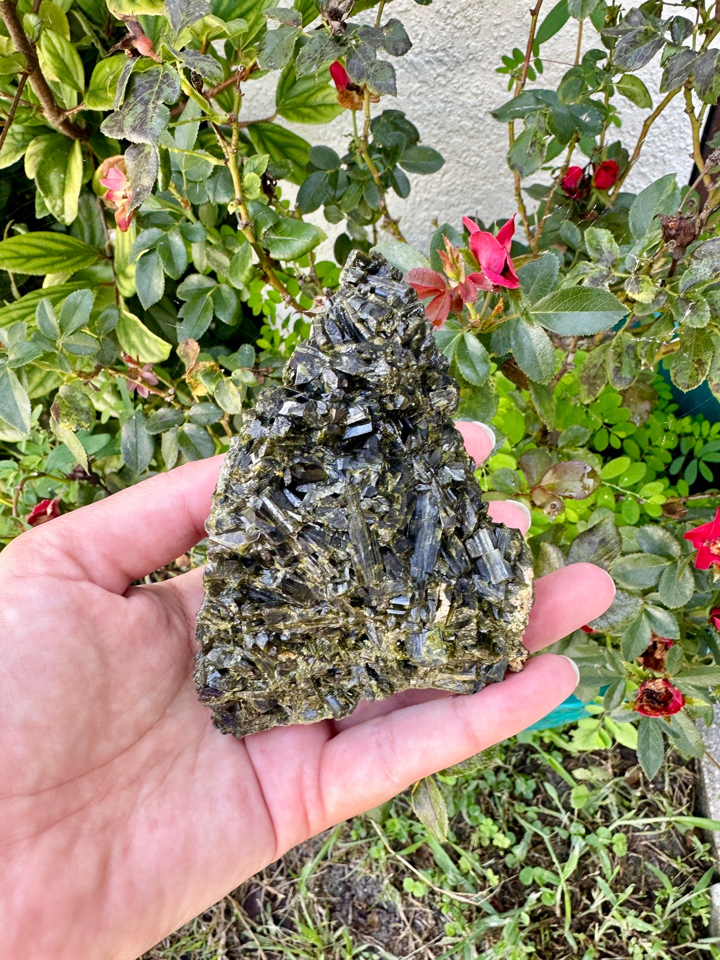 Rare Epidote Specimen from Namibia - Natural Healing Crystal for Collectors, Home Decor, and Energy Work