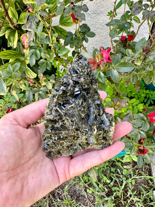 Rare Epidote Specimen from Namibia - Natural Healing Crystal for Collectors, Home Decor, and Energy Work