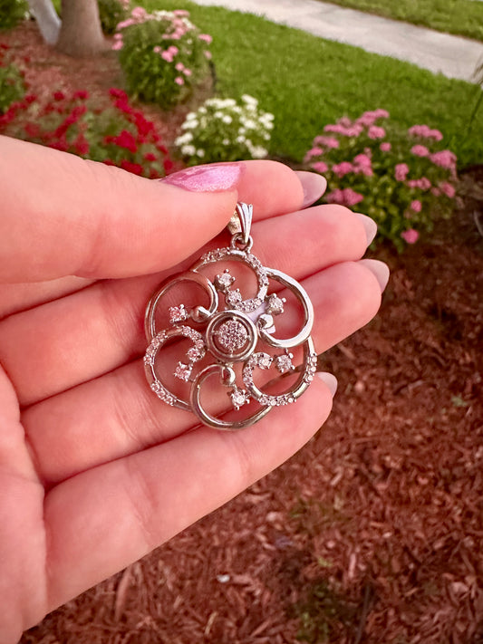 White Topaz Sterling Silver Pendant