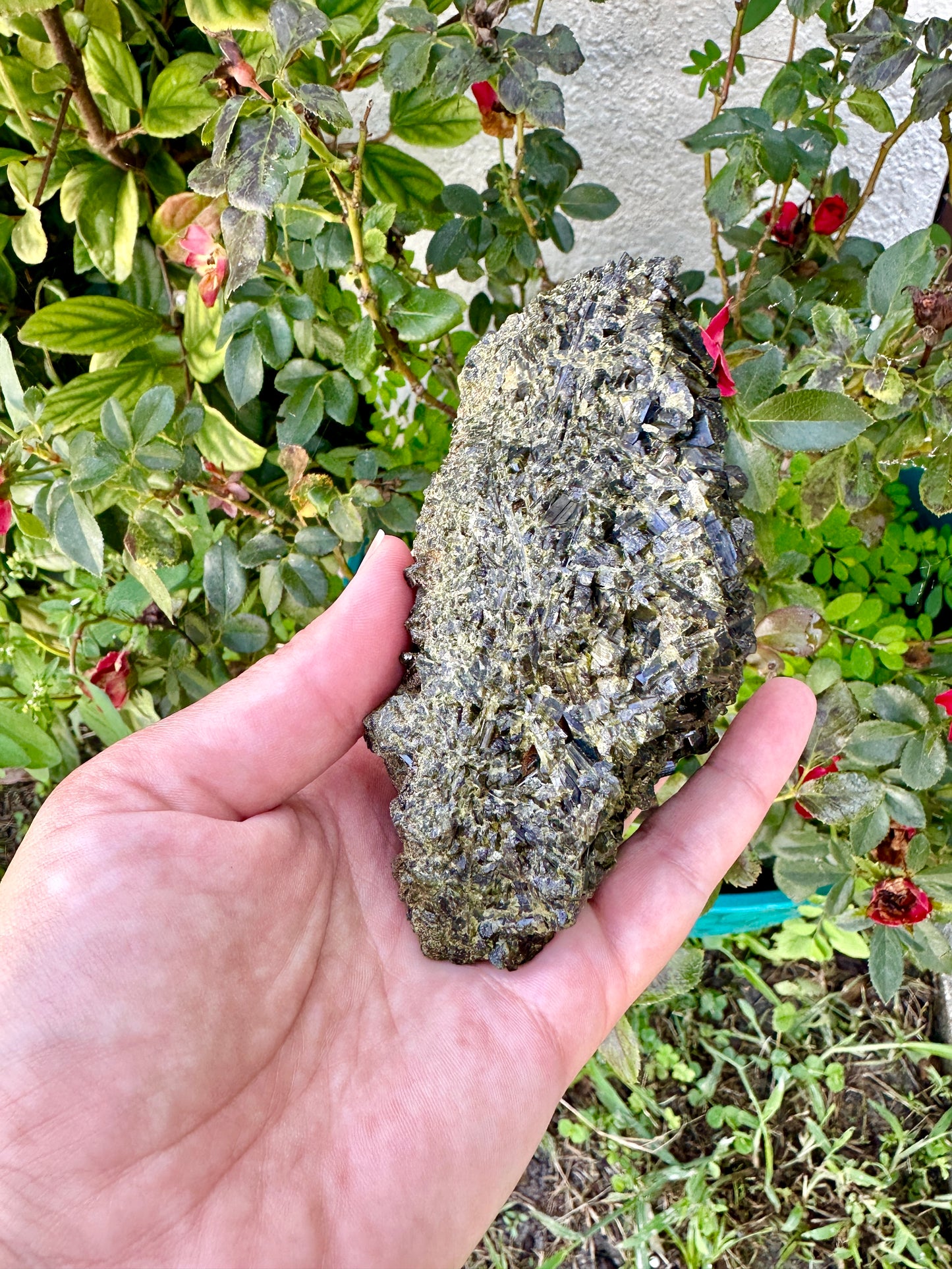 Rare Epidote Specimen from Namibia - Natural Healing Crystal for Collectors, Home Decor, and Energy Work