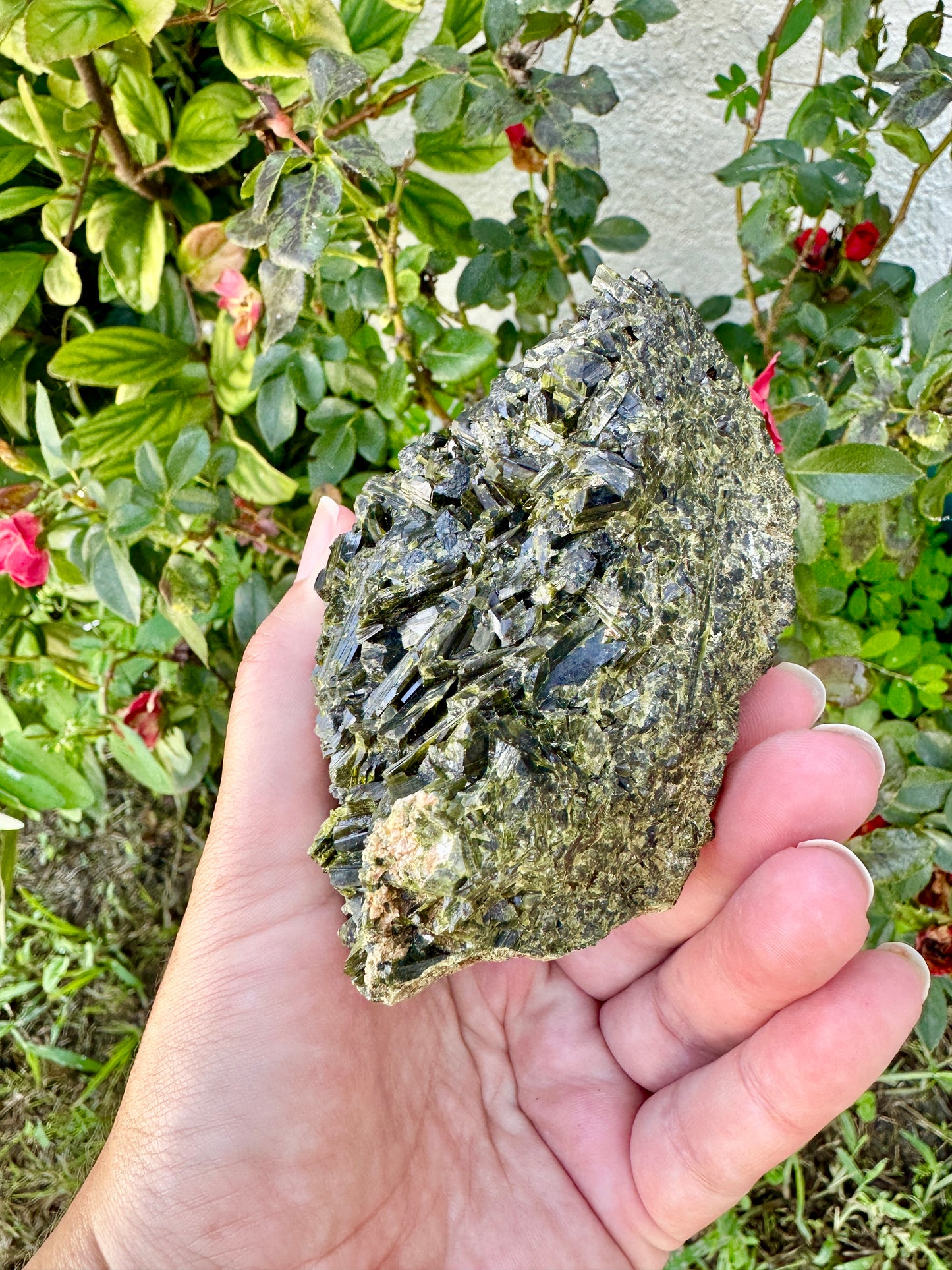 Rare Epidote Specimen from Namibia - Natural Healing Crystal for Collectors, Home Decor, and Energy Work