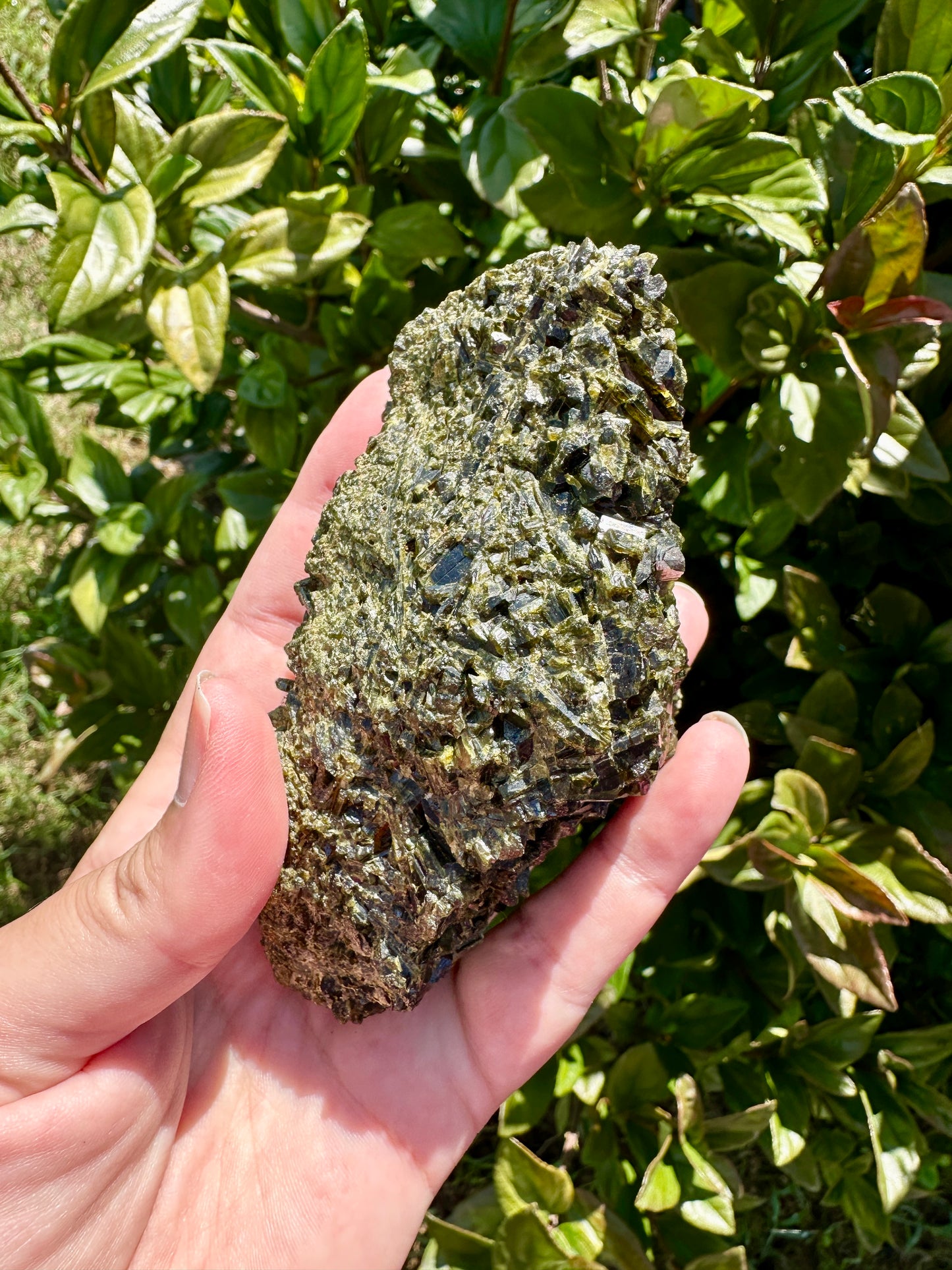 Rare Epidote Specimen from Namibia - Natural Healing Crystal for Collectors, Home Decor, and Energy Work