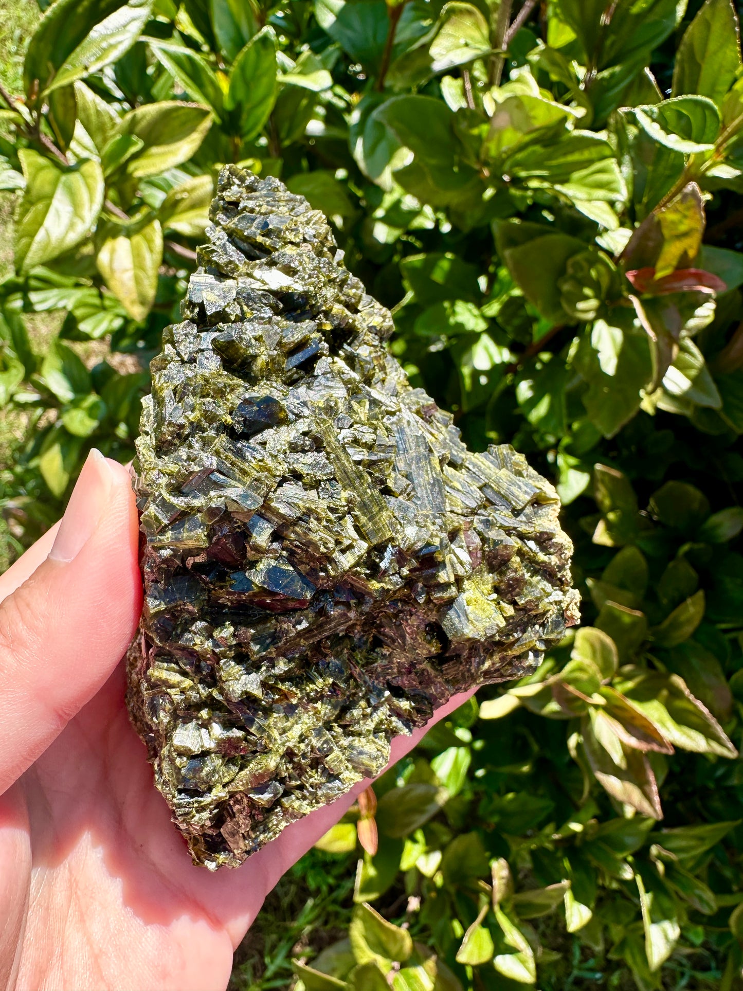 Rare Epidote Specimen from Namibia - Natural Healing Crystal for Collectors, Home Decor, and Energy Work