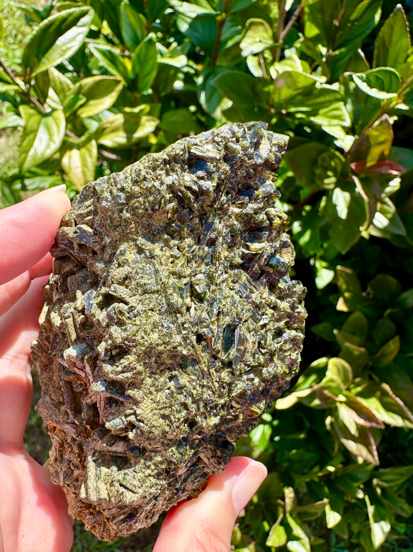 Rare Epidote Specimen from Namibia - Natural Healing Crystal for Collectors, Home Decor, and Energy Work