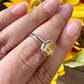 Stunning Adjustable Stainless Steel Citrine Ring - Natural Gemstone Ring for Healing, Fashion, and Gift Giving