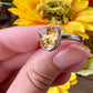 Stunning Adjustable Stainless Steel Citrine Ring - Natural Gemstone Ring for Healing, Fashion, and Gift Giving