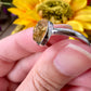 Stunning Adjustable Stainless Steel Citrine Ring - Natural Gemstone Ring for Healing, Fashion, and Gift Giving