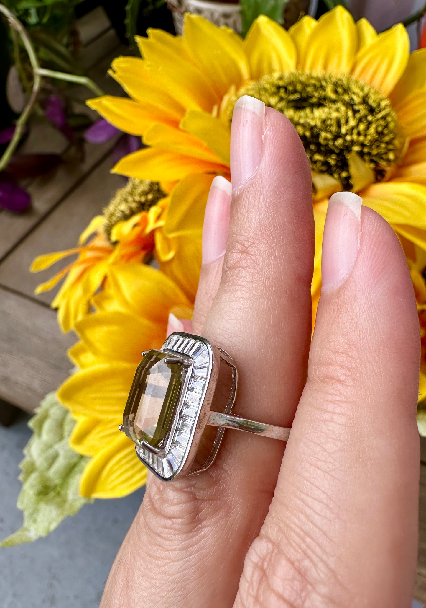 Exquisite Yellow Moissanite Sterling Silver Adjustable Ring - Natural Gemstone Ring for Healing, Fashion, and Gift Giving