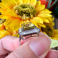 Exquisite Yellow Moissanite Sterling Silver Adjustable Ring - Natural Gemstone Ring for Healing, Fashion, and Gift Giving