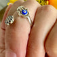 Elegant Adjustable Hamsa and Evil Eye Ring - Symbolic Jewelry for Protection, Fashion, and Gift Giving