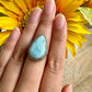 Elegant Larimar Sterling Silver Ring Size 8.25 - Natural Gemstone Ring for Healing, Fashion, and Gift Giving