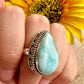 Elegant Larimar Sterling Silver Ring Size 8.25 - Natural Gemstone Ring for Healing, Fashion, and Gift Giving