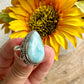 Elegant Larimar Sterling Silver Ring Size 8.25 - Natural Gemstone Ring for Healing, Fashion, and Gift Giving