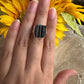 Black Tourmaline Sterling Silver Ring Size 7.5 - Elegant Handcrafted Gemstone Jewelry for Everyday Elegance and Protection