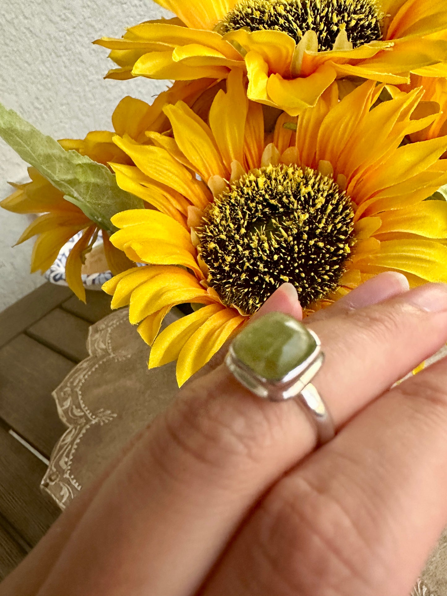 Green Kyanite Ring Size 7.25, Unique Gemstone Jewelry, Perfect Gift for Nature Lovers, Sterling Silver Elegant Accessory