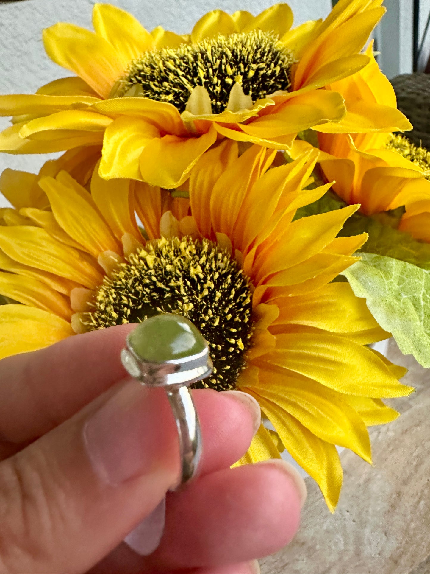 Green Kyanite Ring Size 7.25, Unique Gemstone Jewelry, Perfect Gift for Nature Lovers, Sterling Silver Elegant Accessory