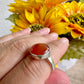 Elegant Sterling Silver Carnelian Ring Size 8.25 - Handcrafted Gemstone Jewelry for Women - Perfect for Special Occasions and Everyday Wear