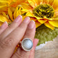 Elegant Grey Moonstone Ring in Sterling Silver, Size 8.25 – Handcrafted Jewelry, Unique Gift for Her, Natural Gemstone, Minimalist Ring