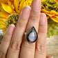 Sterling Silver Moonstone Ring Size 7.75, Captivating Handcrafted Gemstone Jewelry, Mystical Lunar Inspired Accessory, Unique Gift Idea