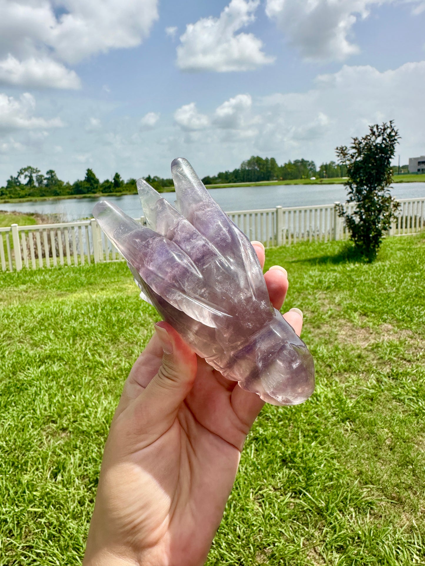 Fluorite Dragon Head – Unique Crystal Sculpture, Healing Stone, Home Decor, Feng Shui, Gift for Crystal Collectors