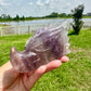 Fluorite Dragon Head – Unique Crystal Sculpture, Healing Stone, Home Decor, Feng Shui, Gift for Crystal Collectors