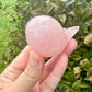 Rose Quartz Whale Carving, Elegant and Heartwarming Decor, Perfect for Home or Office, Unique Gift for Whale Lovers