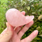 Rose Quartz Whale Carving, Elegant and Heartwarming Decor, Perfect for Home or Office, Unique Gift for Whale Lovers