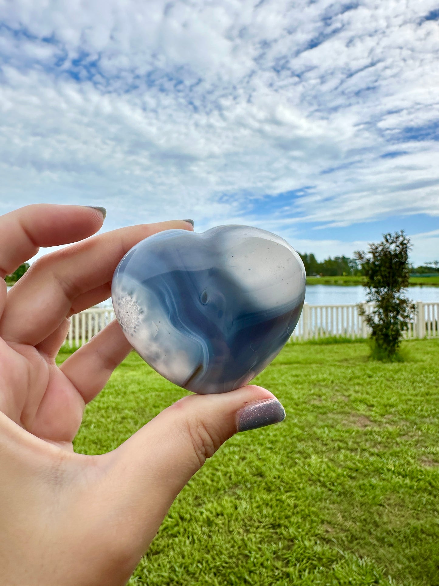 Orca Agate Heart - Dive into Emotional Healing and Oceanic Serenity, Perfect for Love and Calmness, Ideal for Meditation and Romantic Decor