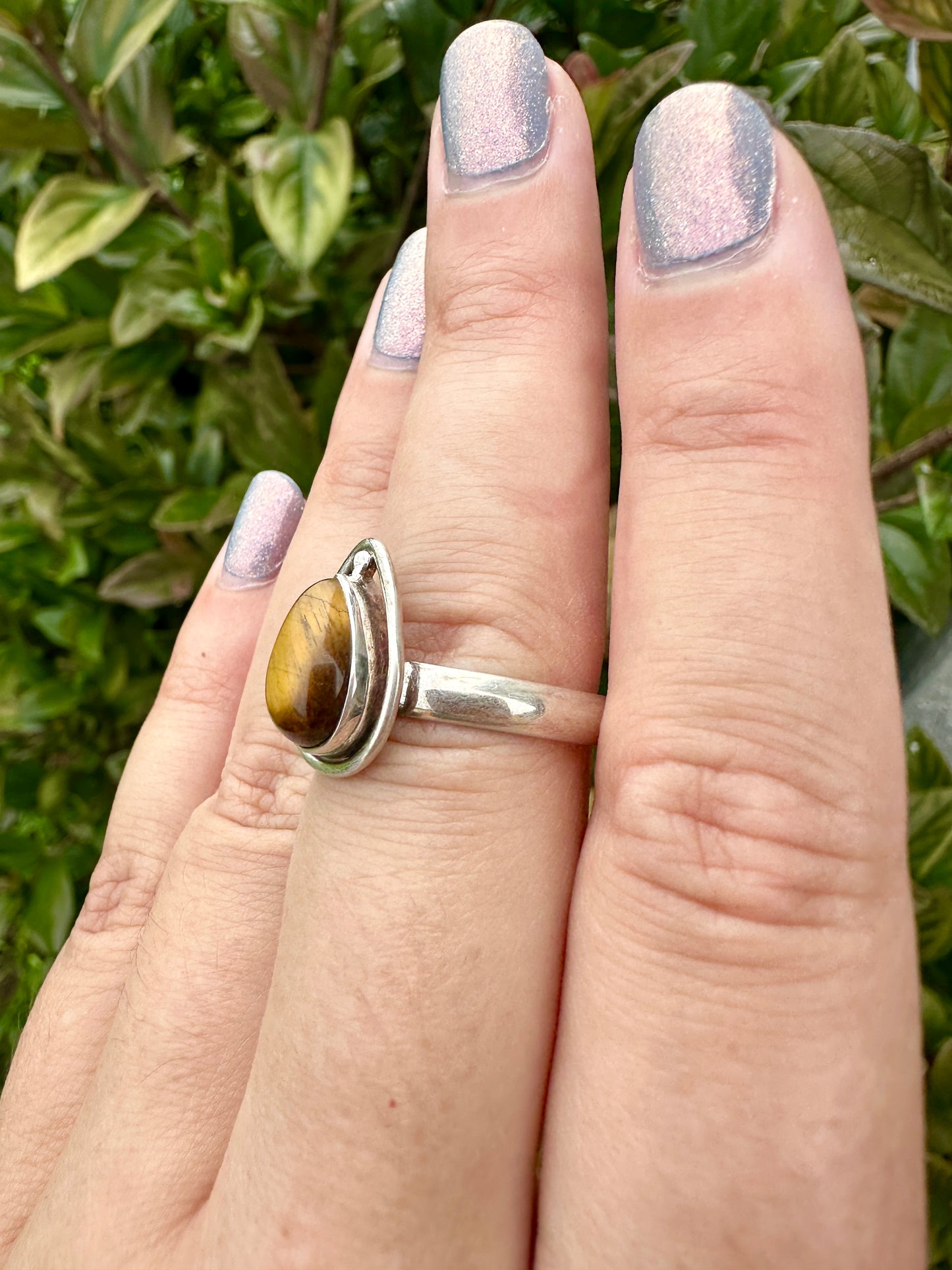 Tiger’s Eye Sterling Silver Ring, Bold and Stylish Design, Perfect for Men and Women, Size 10 Ring