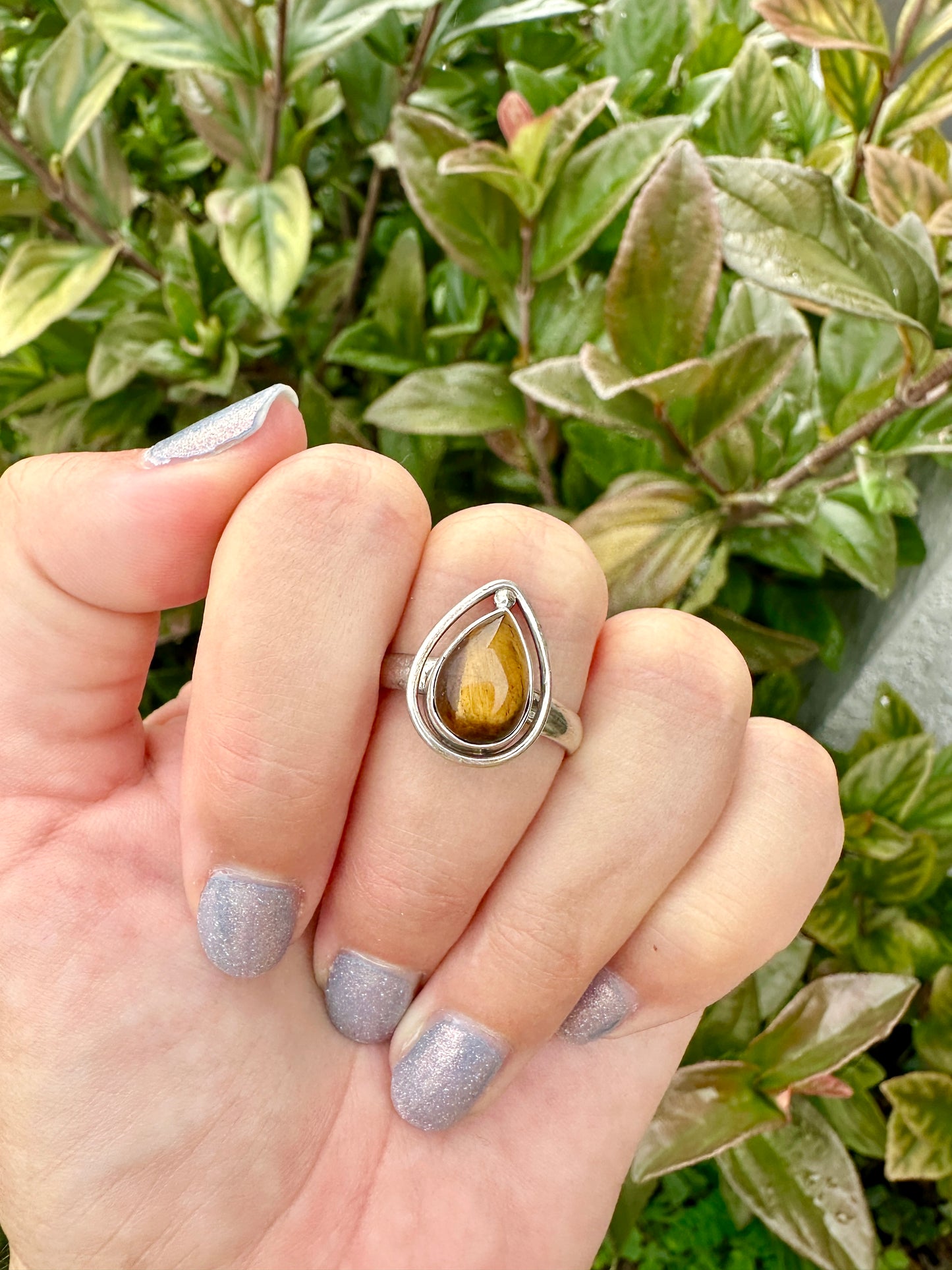 Tiger’s Eye Sterling Silver Ring, Bold and Stylish Design, Perfect for Men and Women, Size 10 Ring