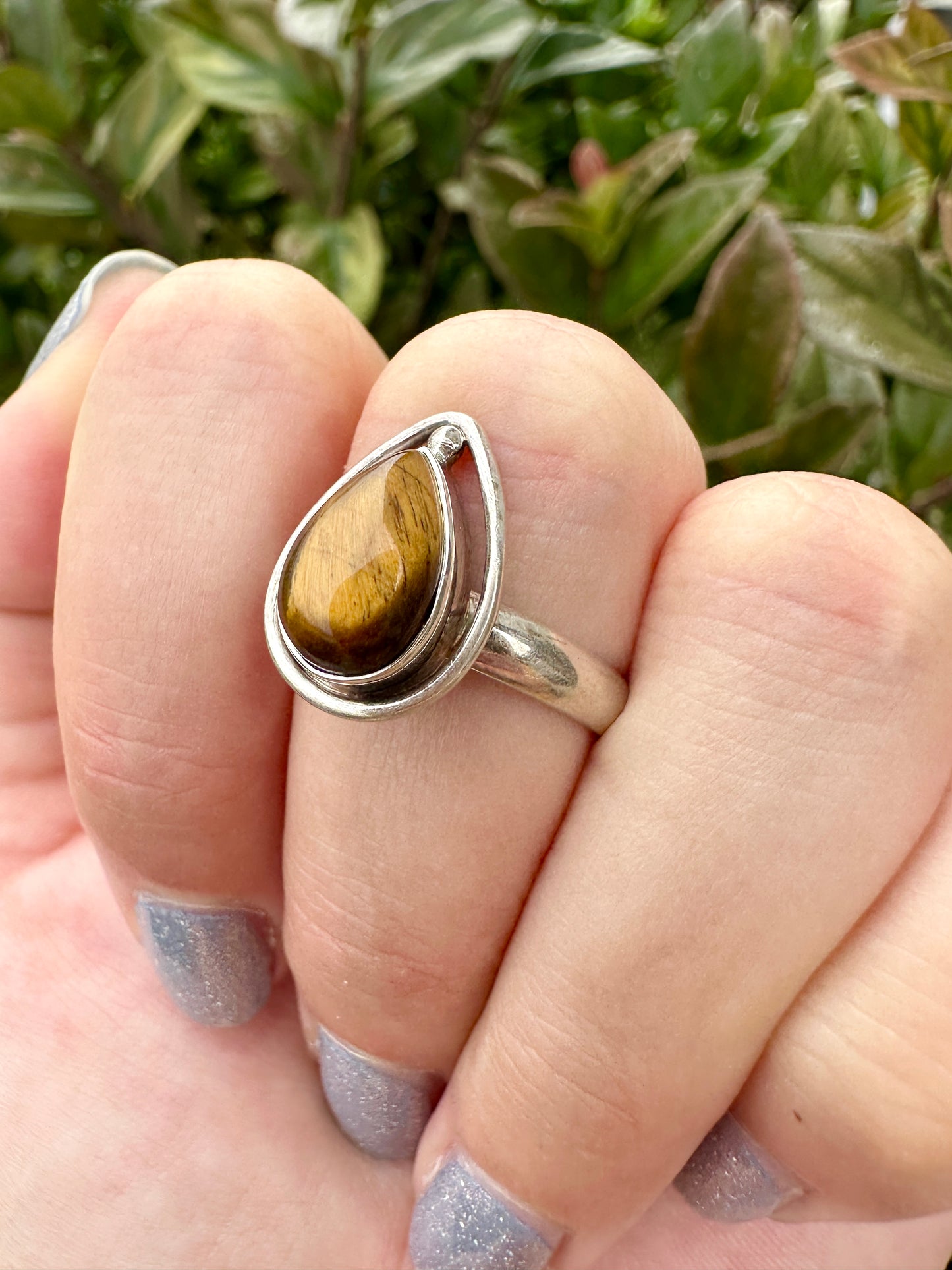 Tiger’s Eye Sterling Silver Ring, Bold and Stylish Design, Perfect for Men and Women, Size 10 Ring