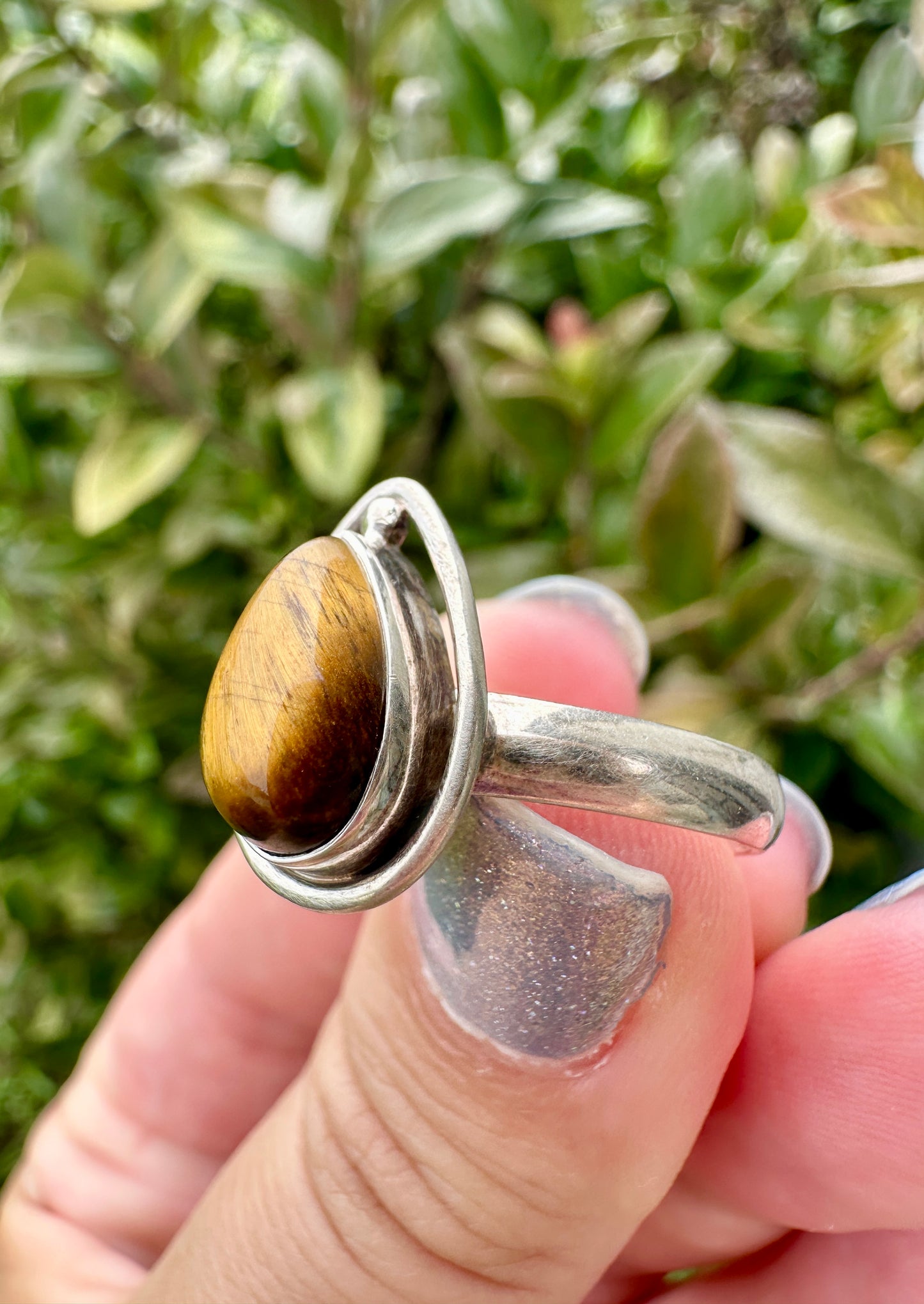 Tiger’s Eye Sterling Silver Ring, Bold and Stylish Design, Perfect for Men and Women, Size 10 Ring