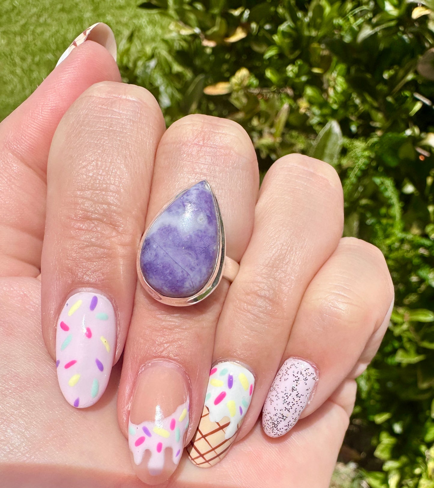 Morado Opal - Sterling Silver Size 7 Ring