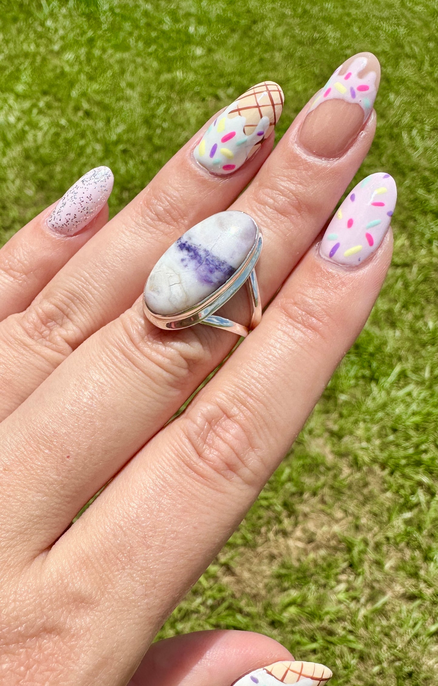 Morado Opal - Sterling Silver Size 7 Ring