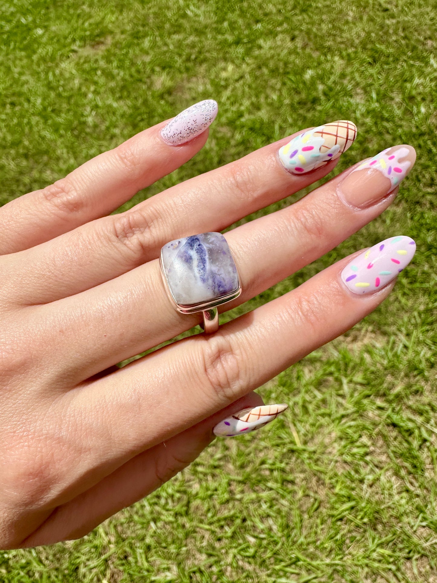 Morado Opal - Sterling Silver Size 11 Ring