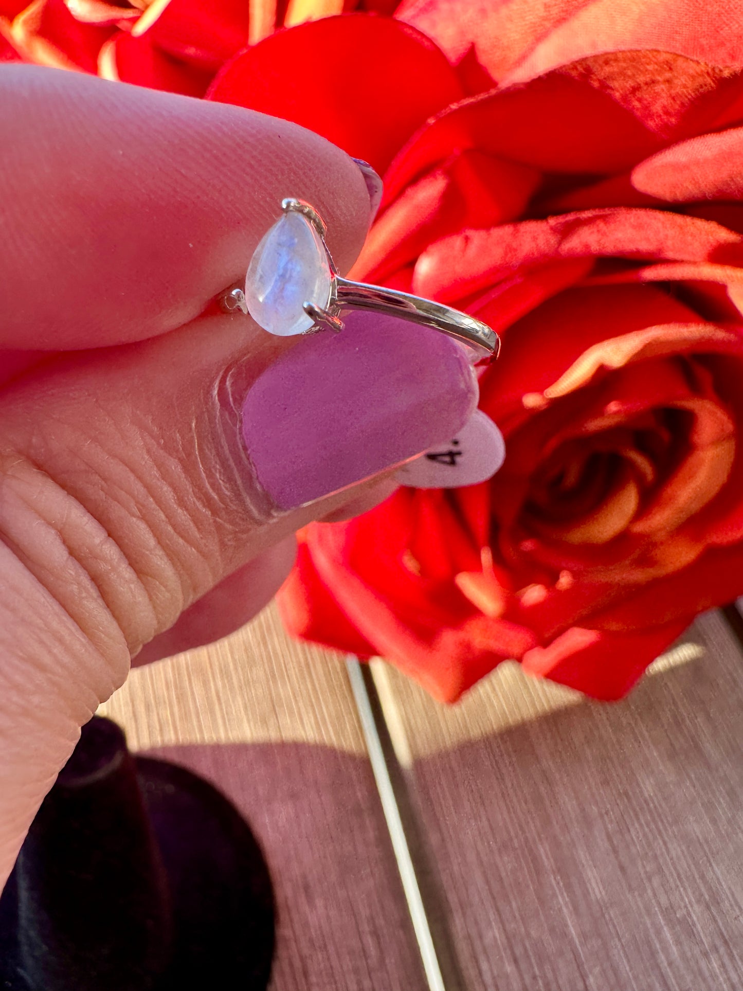 Sterling Silver Moonstone Ring Size 4.25, Captivating Handcrafted Gemstone Jewelry, Mystical Lunar Inspired Accessory, Unique Gift Idea