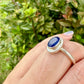 Sapphire Sterling Silver Ring Size 9.25 - Natural Gemstone Jewelry - Elegant Boho Style Statement Ring - Unique Gift for Her