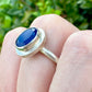 Sapphire Sterling Silver Ring Size 9.25 - Natural Gemstone Jewelry - Elegant Boho Style Statement Ring - Unique Gift for Her