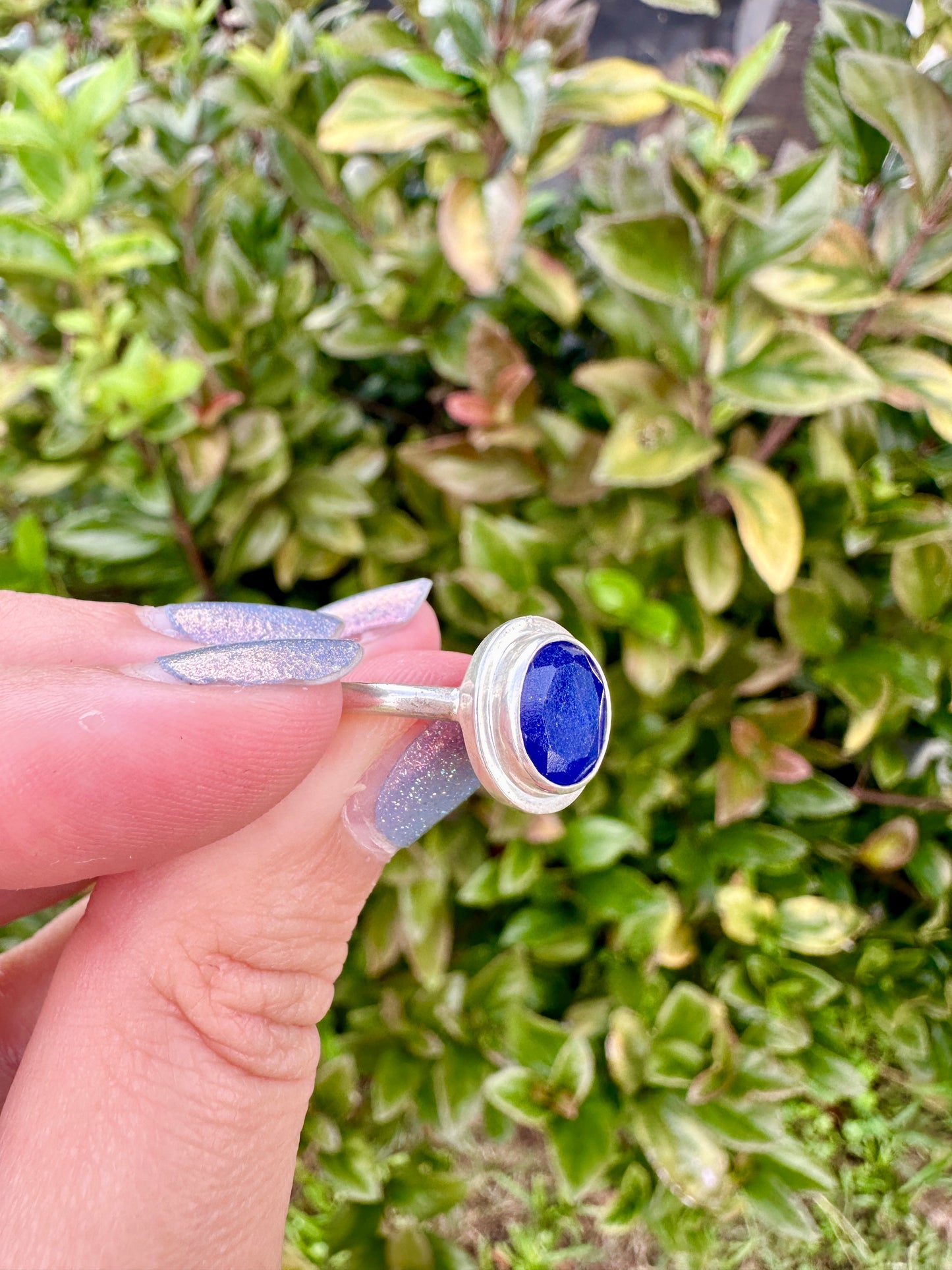 Sapphire Sterling Silver Ring Size 9.25 - Natural Gemstone Jewelry - Elegant Boho Style Statement Ring - Unique Gift for Her