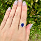 Sapphire Sterling Silver Ring Size 9.25 - Natural Gemstone Jewelry - Elegant Boho Style Statement Ring - Unique Gift for Her