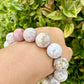 Ocean Jasper 14.7mm Bead Bracelet - Handmade Natural Gemstone Jewelry - Unique Healing Stone Bracelet - Boho Style Statement Piece