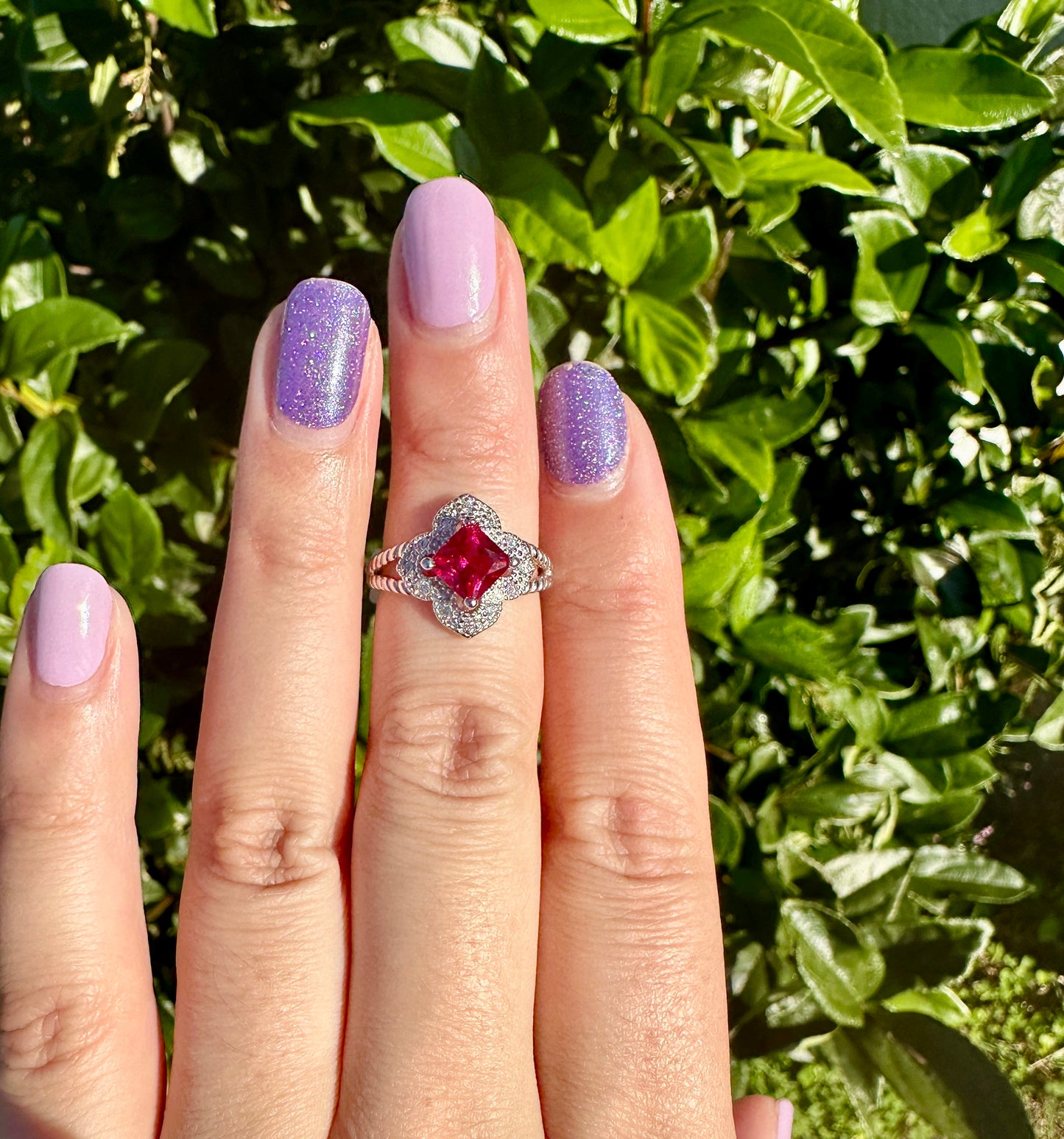 Ruby - Sterling Silver Ruby Ring - Size 6 Ring