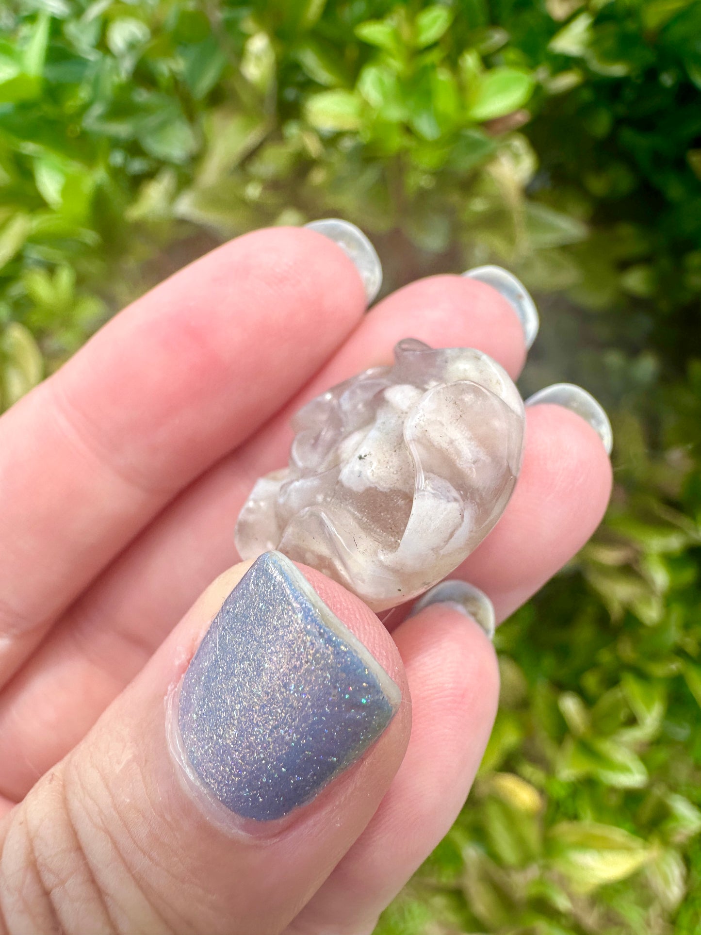 Flower Agate Flower Carving - Natural Gemstone Decor - Unique Healing Stone Sculpture - Boho Style Home Accent