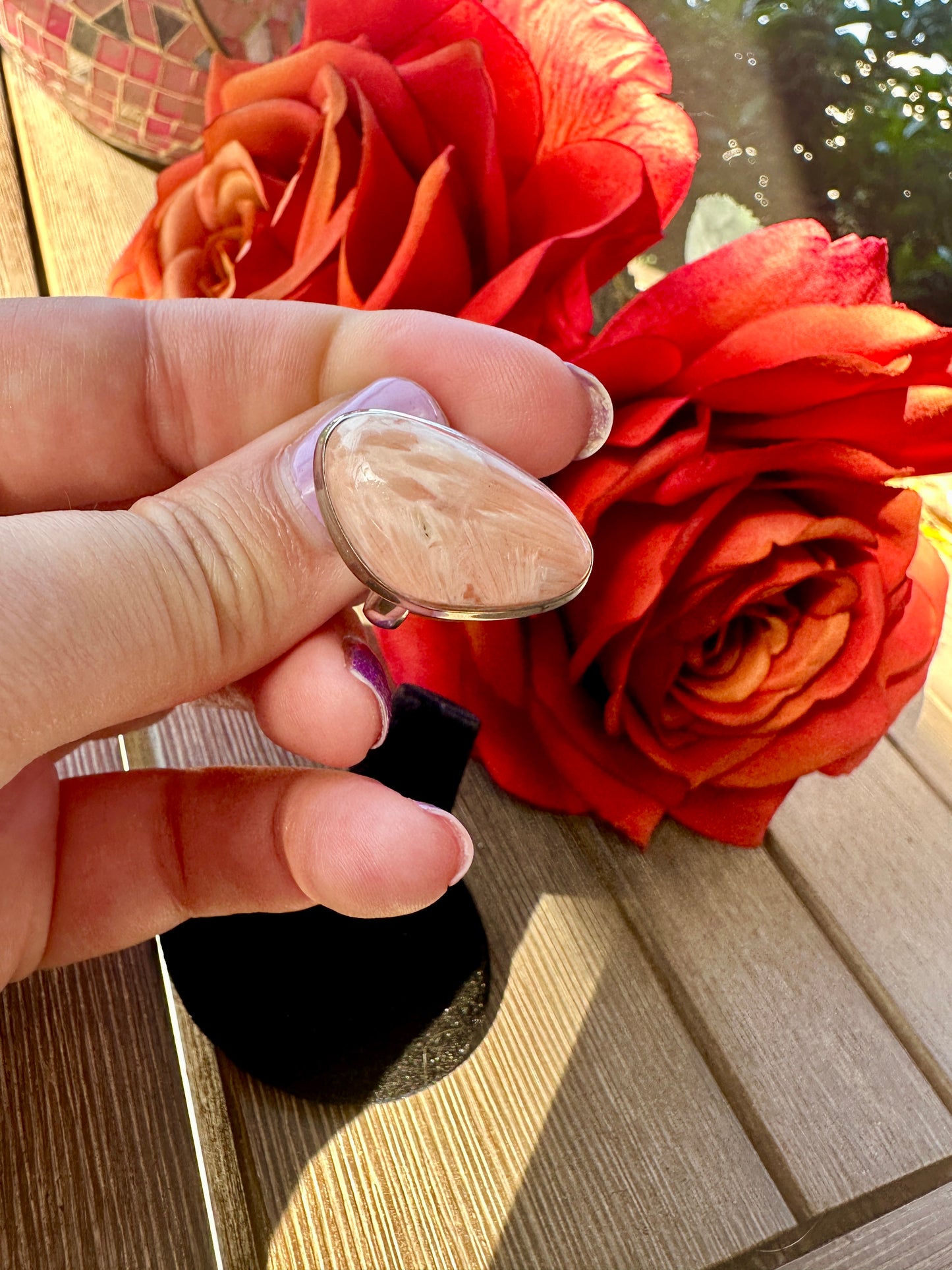 Scolecite - Sterling Silver Scolecite Ring - Size 6 Ring