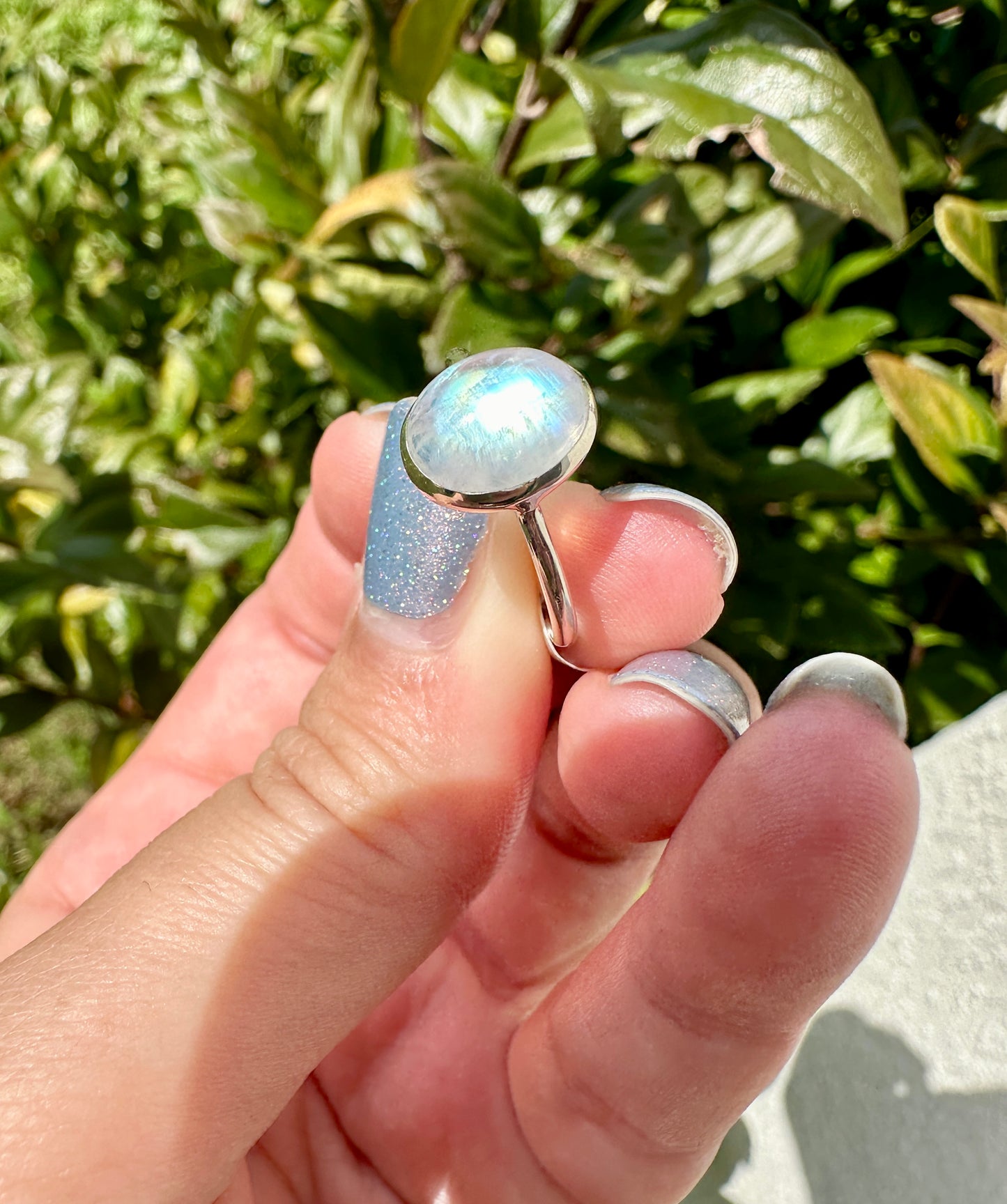 Sterling Silver Moonstone Ring Size 7.75, Captivating Gemstone Jewelry, Mystical Lunar Inspired Accessory, Unique Gift Idea