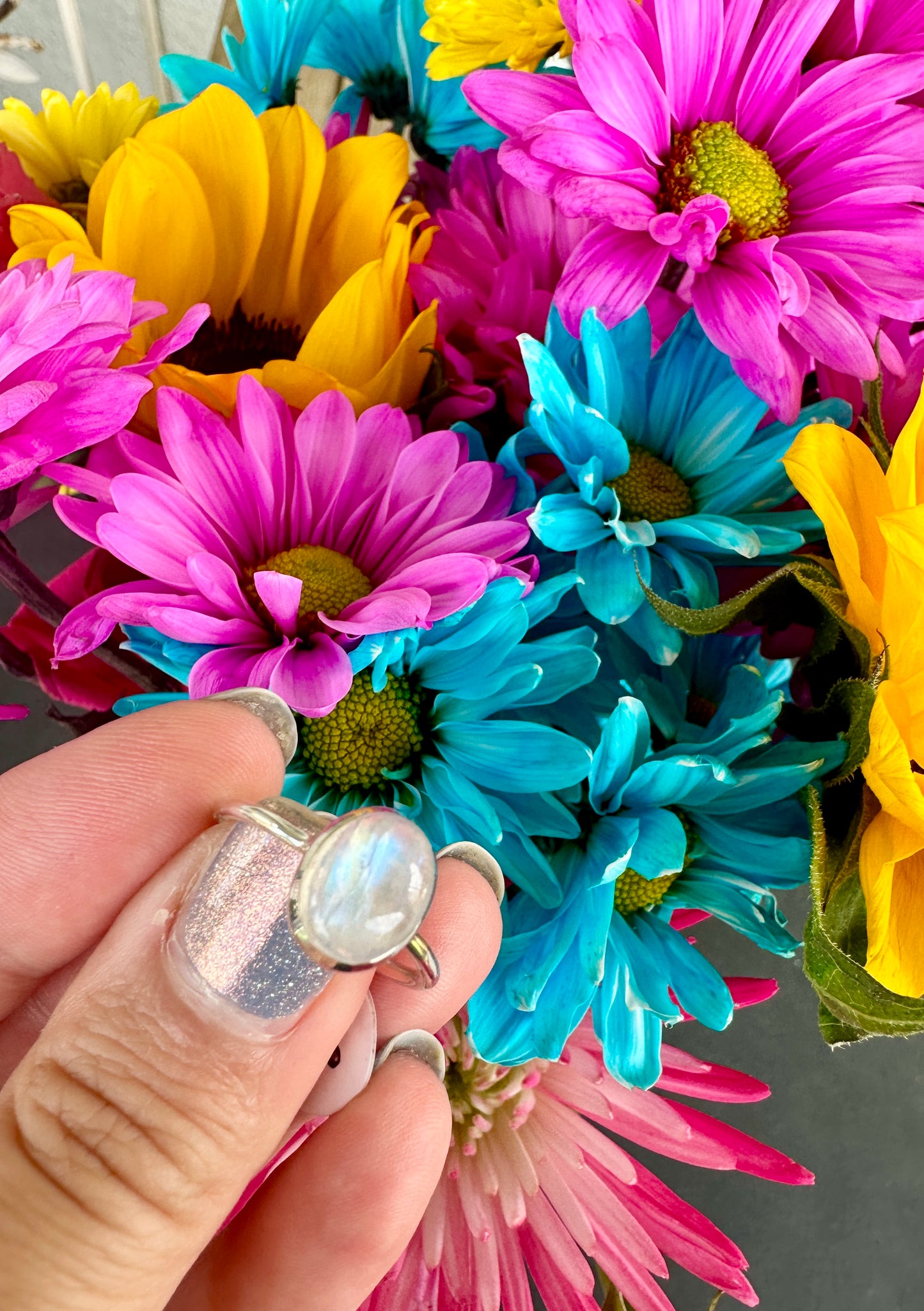 Sterling Silver Moonstone Ring Size 7.75, Captivating Gemstone Jewelry, Mystical Lunar Inspired Accessory, Unique Gift Idea