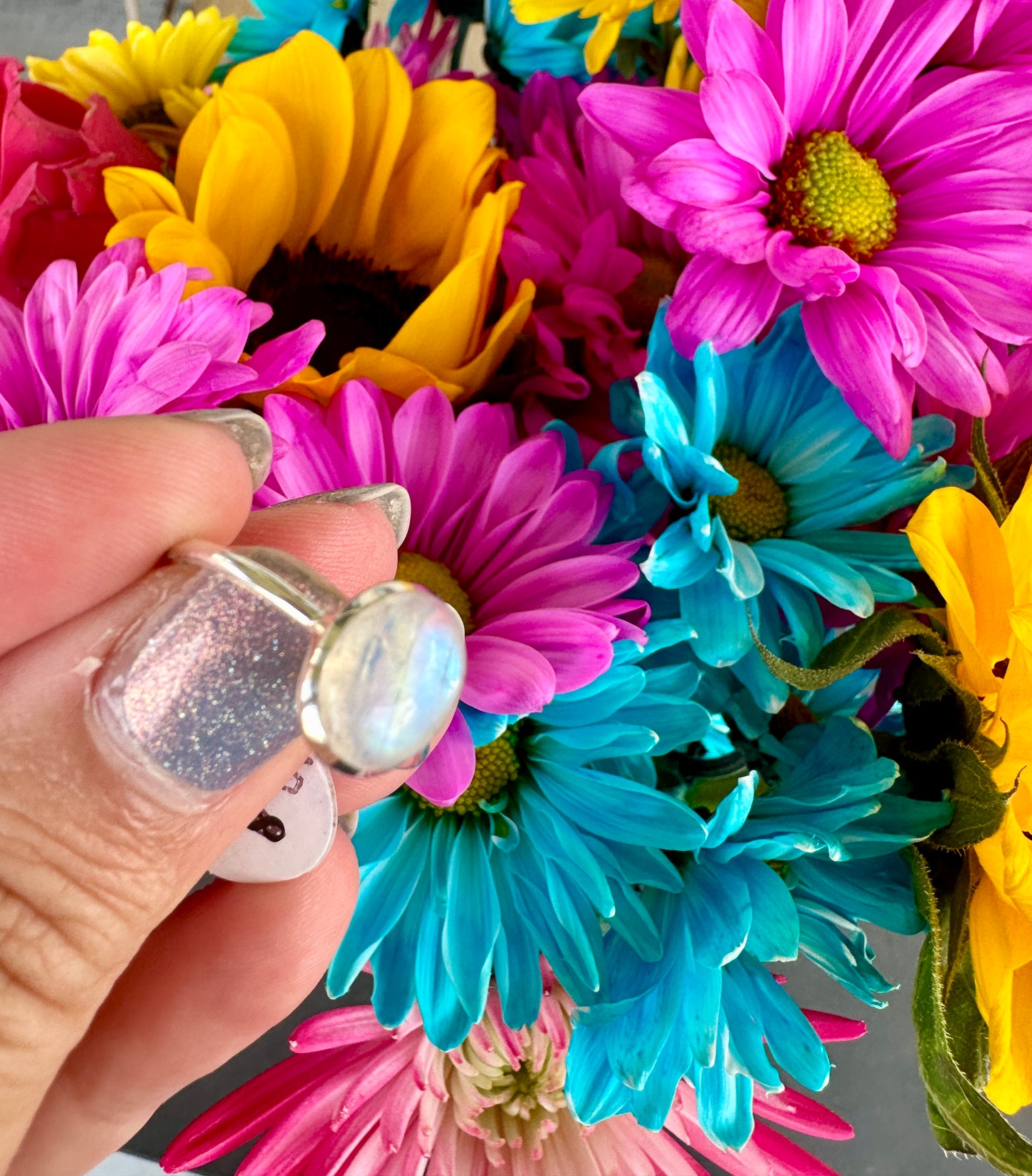 Sterling Silver Moonstone Ring Size 7.75, Captivating Gemstone Jewelry, Mystical Lunar Inspired Accessory, Unique Gift Idea